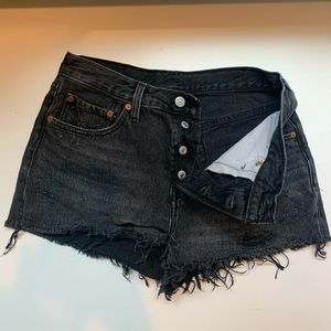 Black Levi 501 high waist shorts size 26